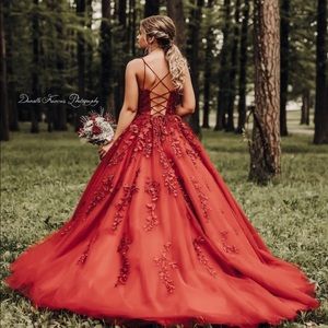 Sherri Hill Red Floral Prom Dress